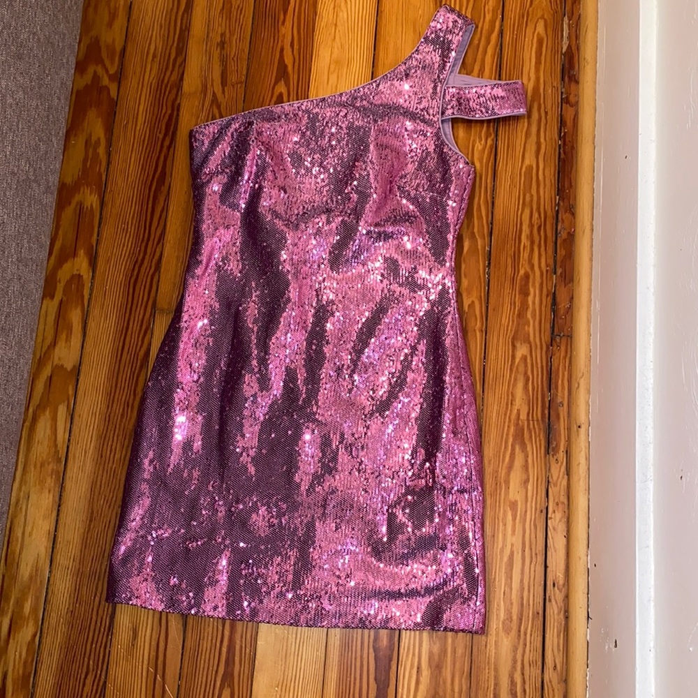 LIKELY Toscano Pink Sequin Dress